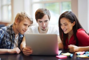 Students with laptop