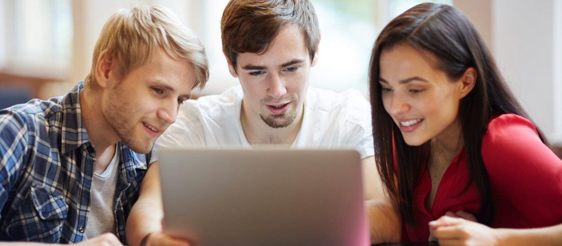 Students with laptop